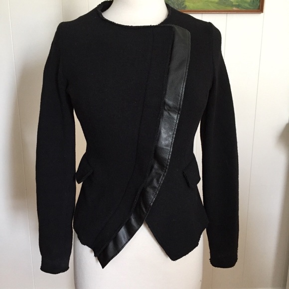 Sisley Jackets & Blazers - Sisley Benetton Moto Jacket Wool & Faux Leather XS